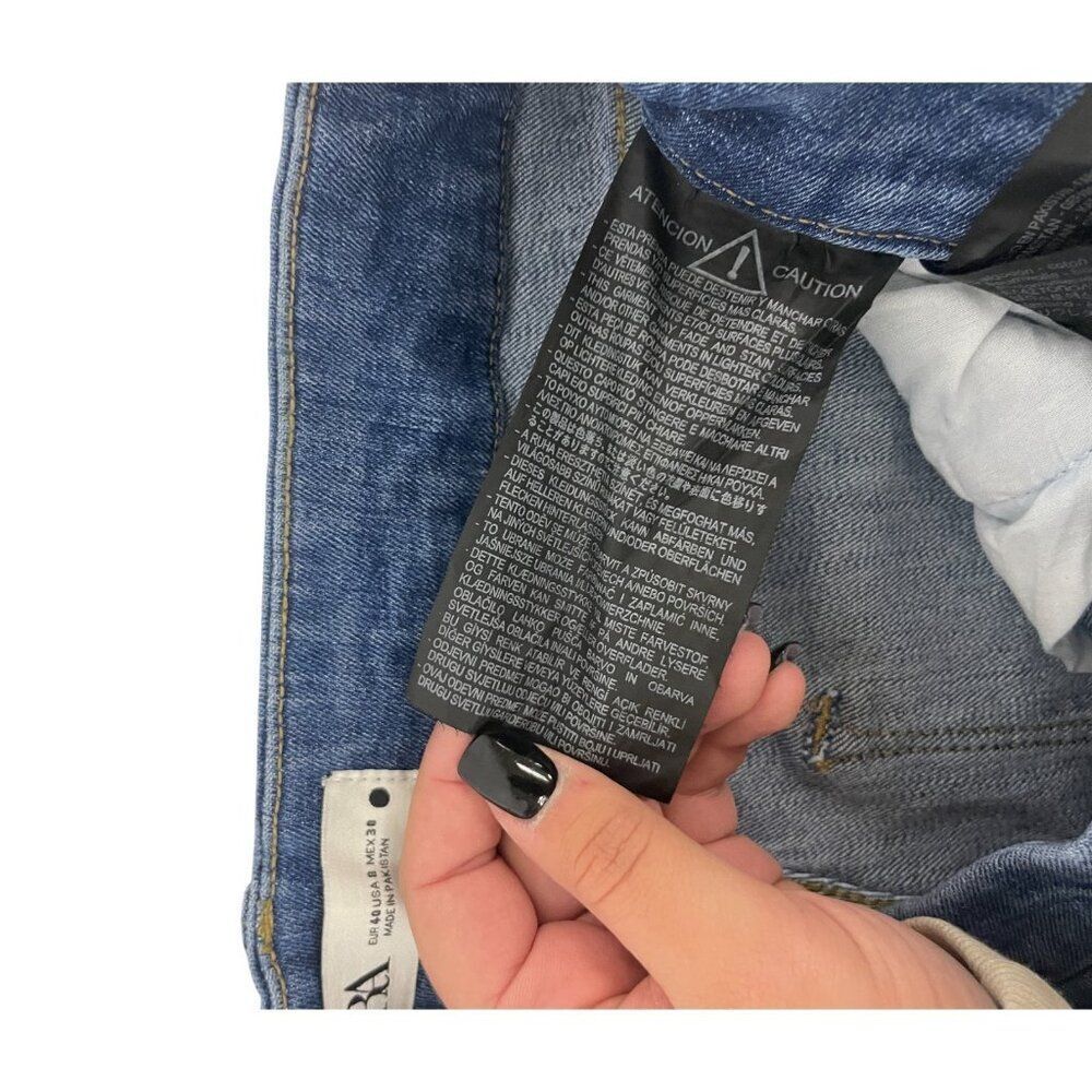 Zara Womens Skinny Fit Jeans EU 40 US 8 High Waist Blue Denim 7223/053 NWT - Picture 10 of 14
